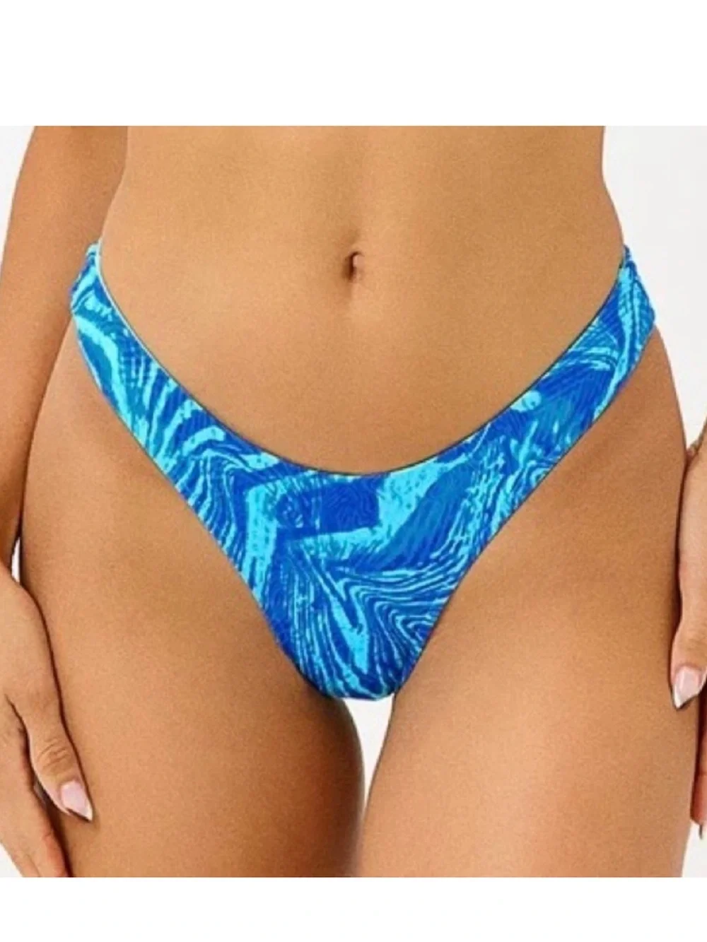 Frankies Bikinis Katarina Cheeky Bikini Bottom in Electric Blue XL